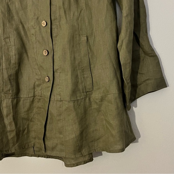 Sundance | Linen long sleeve button down tunic top/blouse Women’s size XS pocket - Picture 3 of 7